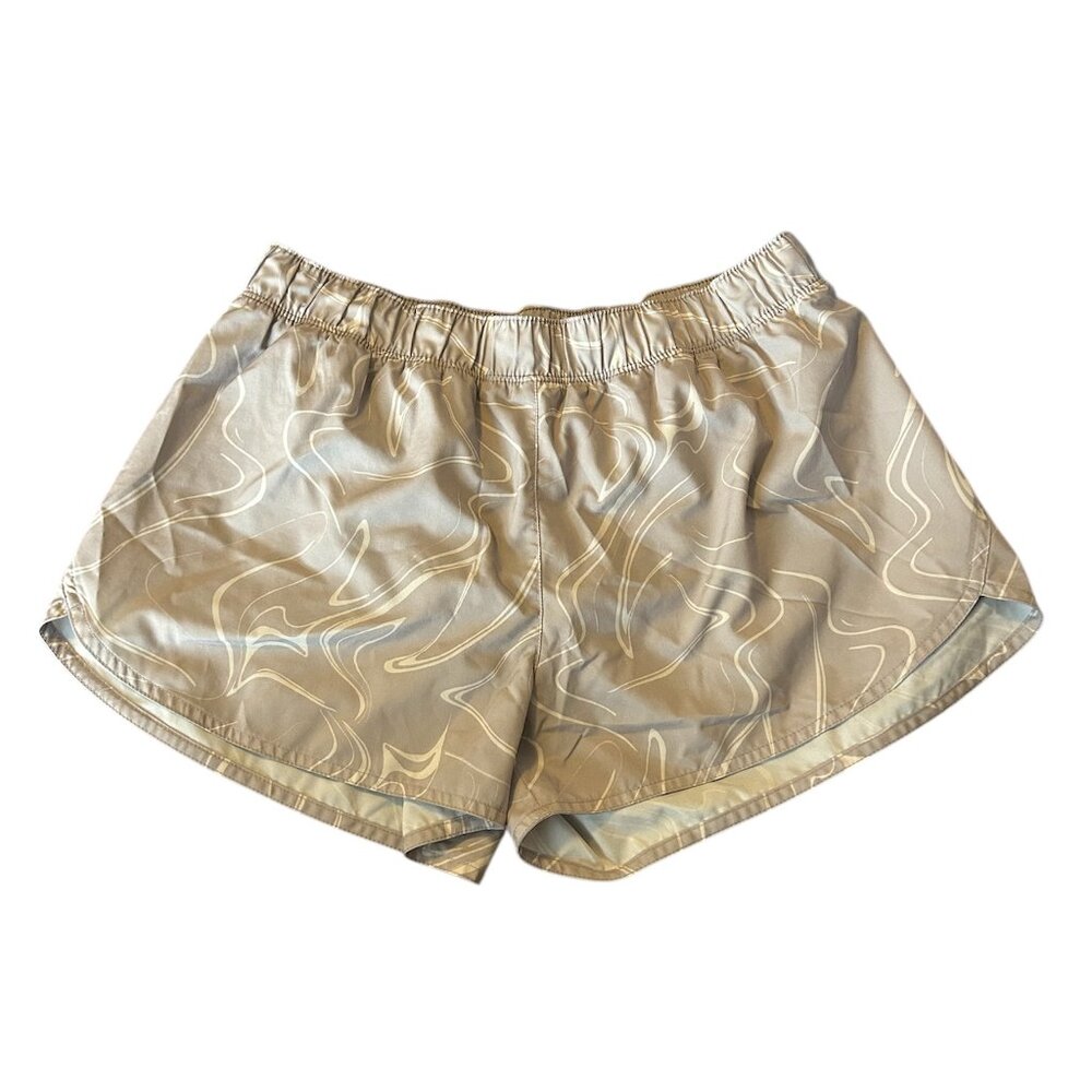 Old Navy White and Gray Swirly Patterned Athletic Shorts